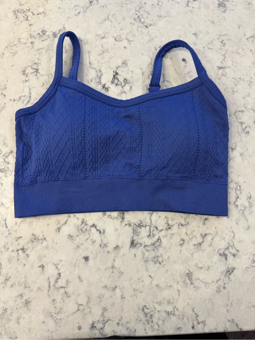 MAURICES Seamless Royal Blue Lace-Textured Sports Bra. Medium. Like new!
